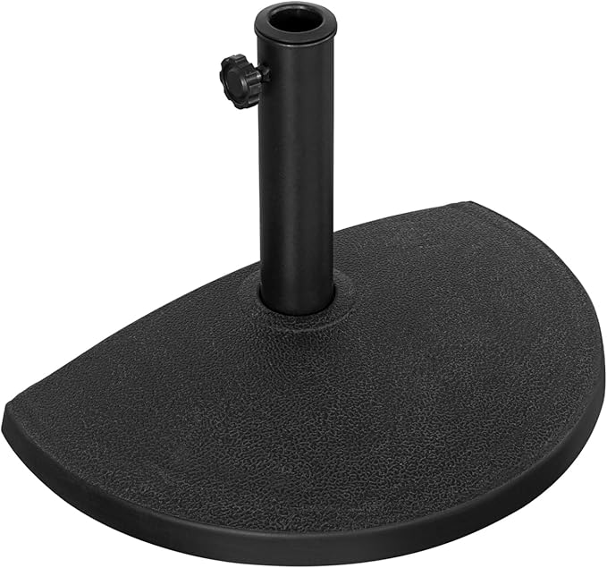Angel Living Parasolvoet - Half Rond - 9kg - Ø50cm - Zwart - Polyresin/Staal