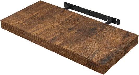 Woltu Zwevende Wandplank - 40 x 23 x 3,8 cm - Vintage Bruin - Industriële Houten Wandplank met Verborgen Montage