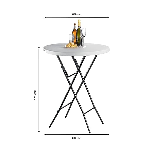 Garten - Statafel Wit KD - 80 x 110 cm - Wit & Kunststof - Inklapbaar & Stevig - Voor Feesten & Evenementen