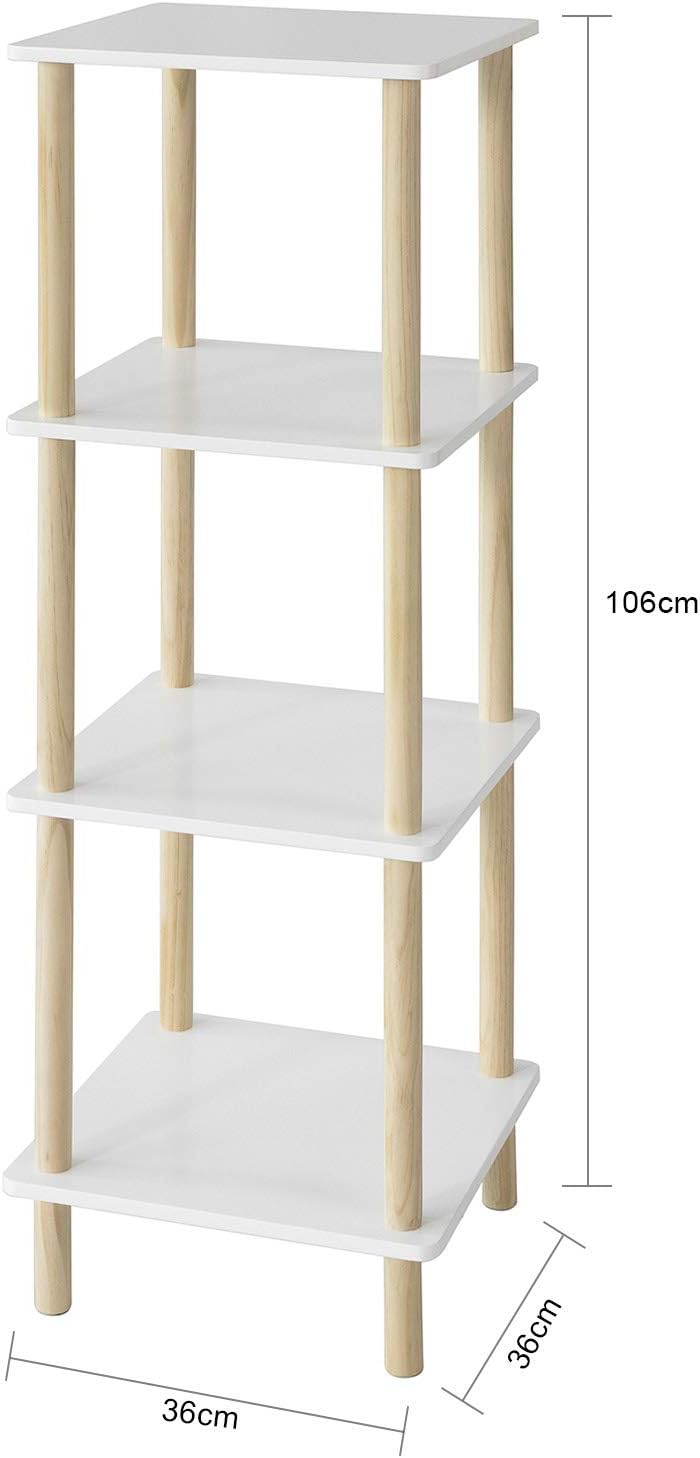 SoBuy Opbergkast - Naturel - Max. 10 kg per plank - 36 x 36 x 106 cm - Wit