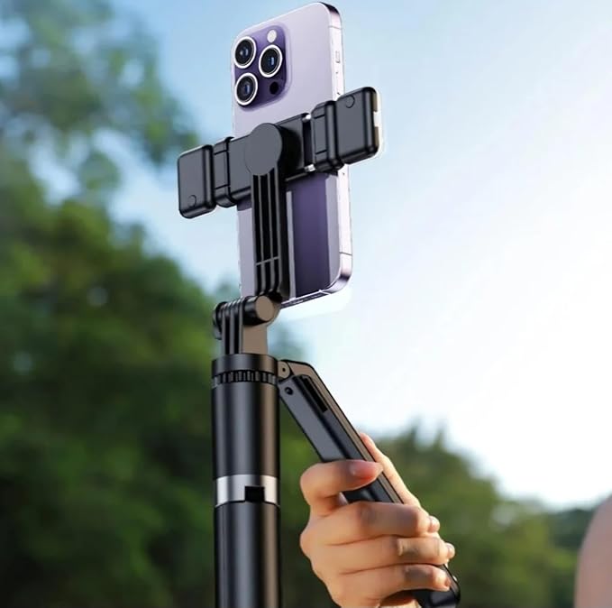R16 Uitschuifbare Selfiestick met Statief – 157 cm – Bluetooth Afstandsbediening – 360° Draaibaar – Balanshandgreep – Voor Smartphone & GoPro