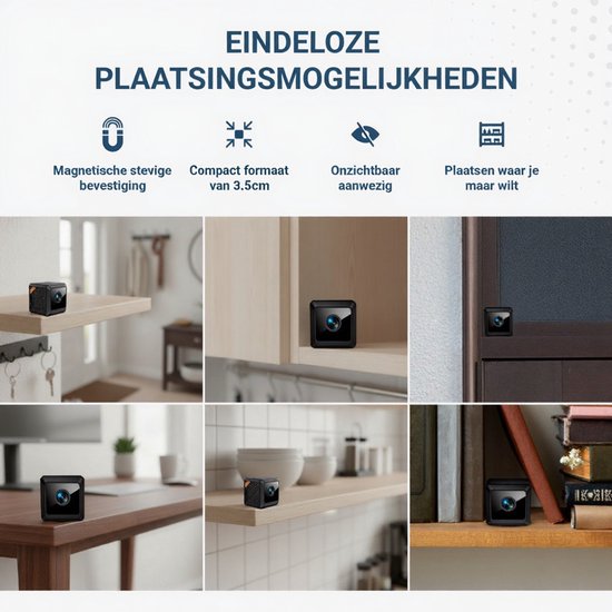 UPLY Spy Camera - Verborgen Camera - 64GB SD Kaart - Mini Camera Verborgen - Spycam - WiFi 1080P - Nachtzicht Bewegingsdetectie - Met App - Draadloos - Kleine Spionage Camera