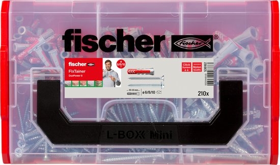 Fischer FixTainer DuoPower pluggen met schroeven