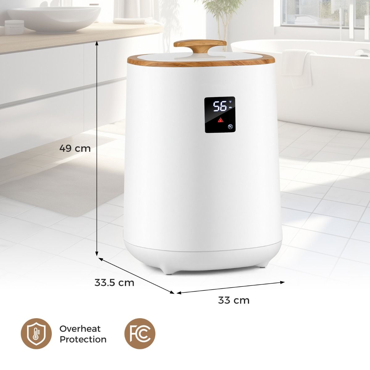 Coast Handdoekverwarmer Emmer - Snelle verwarming - 18 liter capaciteit - Wit