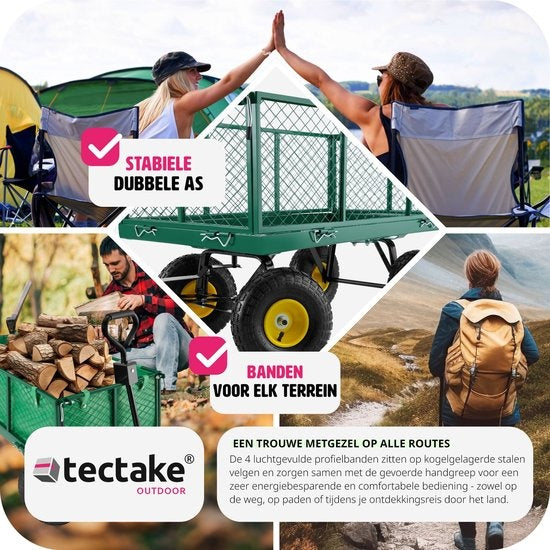 tectake® - XXL Bolderkar bolderwagen tuinkar transportkar - 401418