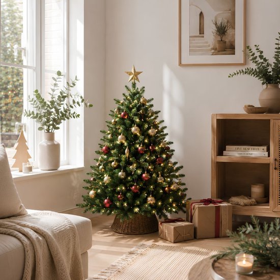 Black Box Trees Brampton Kunststof Kerstboom met PVC en PE Naalden - Kunstboom met Scharnierconstructie en 684 Takken - Kerstversiering voor Binnen - H120 x Ø91 cm - Groen