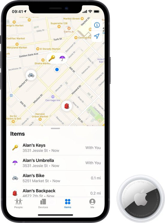 Apple AirTag - 1e generatie (2021) - 4 stuks