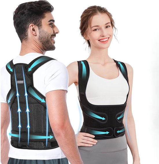 Caresense Rugbrace Man & Vrouw verstelbaar - Postuur corrector - Schouderbraces - Houding correctie brace - maat L