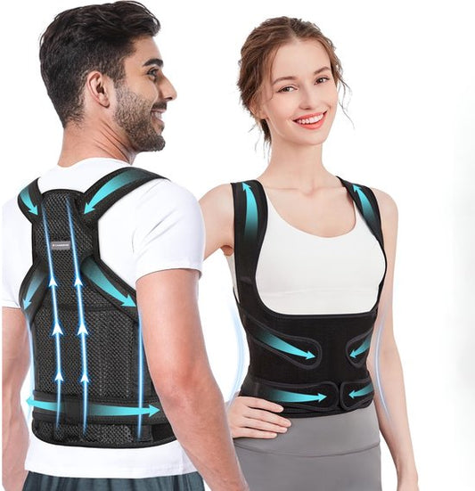 Caresense Rugbrace Man & Vrouw verstelbaar - Postuur corrector - Schouderbraces - Houding correctie brace - maat L
