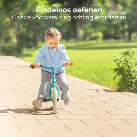LifeGoods KiddyCruiser Loopfiets - 2 jaar - Jongens en Meisjes - Balance Bike - Mintgroen