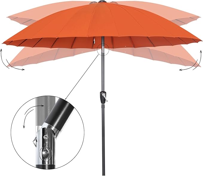 Angel Living 250 cm Shanghai Parasol - met Zwengel - Mast van 38 mm