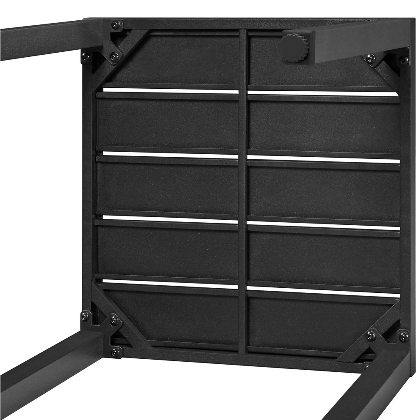 Yaheetech Bijzettafel Buiten Vierkant – Voorzien Van Tafelblad Met Latten En Elektroforetische Poedercoating En Steunbalk – Voor Tuin Balkon En Terras – Zwart Metaal – 45 x 45 x 45,5 cm