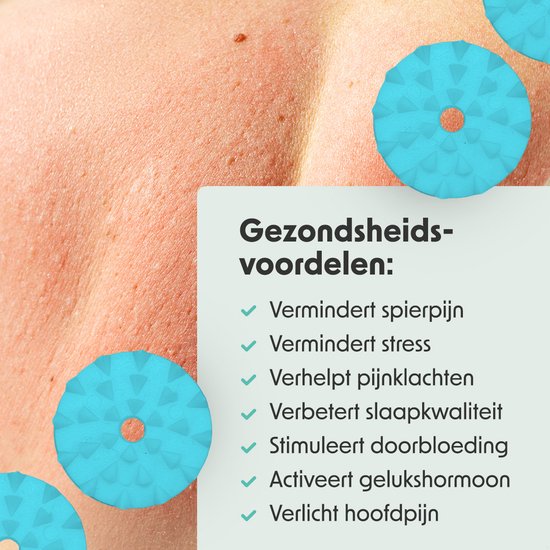 LifeGoods Acupressuur Mat XL - met Kussen - Shakti mat - Spijkermat Incl. 2x Triggerpoint Bal - 128x48x2cm - Zwart/Turquoise