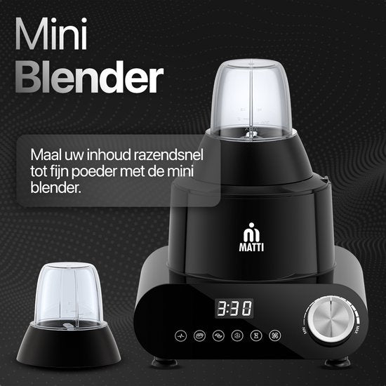 MATTI® 5-in-1 - Foodprocessor - 1500 Watt - Keukenmachine - Multifunctionele Foodprocessors | Blender - Hakmolen - Citruspers - IJscrusher