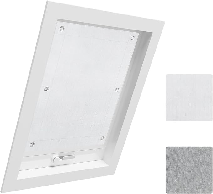 WOLTU thermisch verduisteringsrolgordijn dakraam - zonder boren met zuignappen - wit - 76 x 115 cm - voor Velux en Roto P08 408
