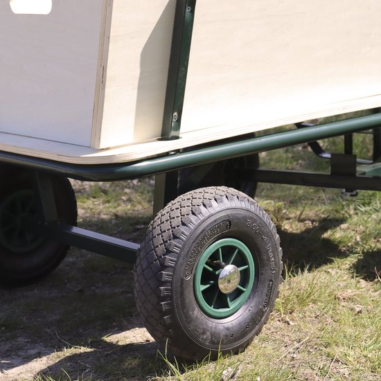Sunny Billy Beach Wagon Bolderkar Groen - Blank hout - Bolderwagen met luchtbanden - 94x61x97cm