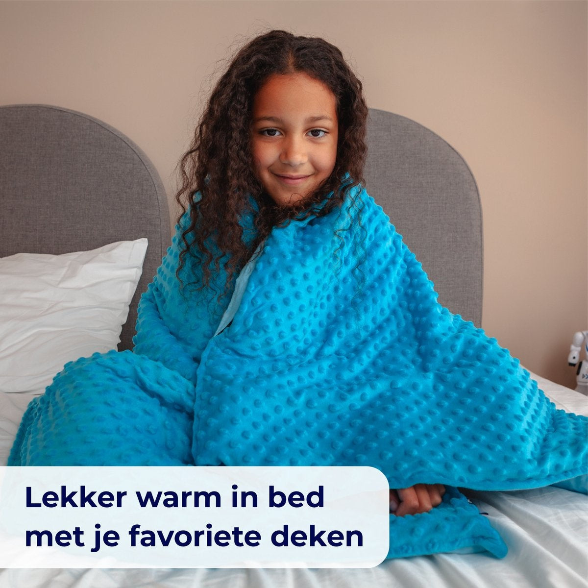 Kalm 4-season Verzwaringsdeken Hoes Kinderen - Duvet Cover Kids 100x150 cm - Fleece Deken Kinderen en Baby - Blauw