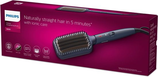 Philips StyleCare Essential BHH885/00 Stijlborstel - Keramische Coating - Ionisatie - ThermoProtect - Donkerblauw