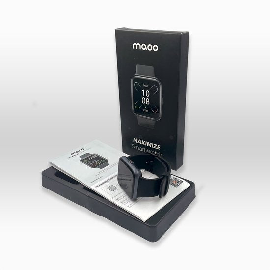 Maoo Maximize Smartwatch – Volledige Belfunctie, Hartslagmeter, Stappenteller, Multisport – Android & iOS – Zwart