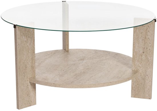 Asir - Salontafel - Travertijn & Transparant