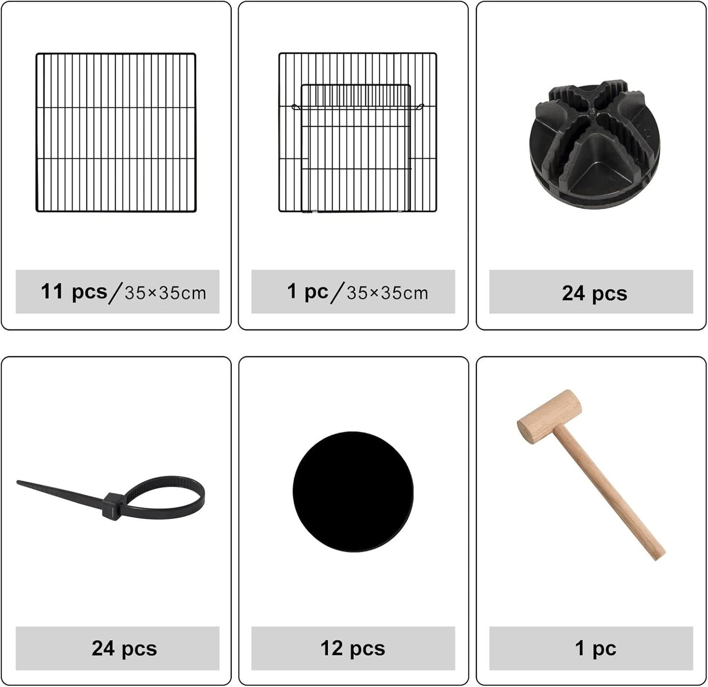 Eugad Puppyren & Knaagdierenren - Opvouwbare Speelren 142x72x36 cm - Zwart - 12 Panelen
