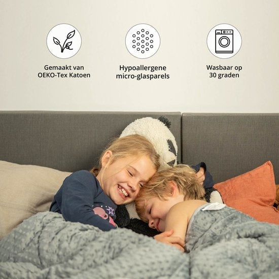EL-Life Verzwaringsdeken Kind 2,4kg - 90 x 120cm - Zwaartedeken - Weighted Blanket - Verzwaarde Deken - OEKO-TEX Katoen & Minky Fleece