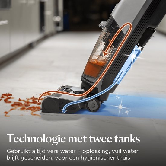BISSELL CrossWave OmniForce Edge Select Draadloze Stofzuiger met Dweilfunctie - Vlekkenreiniger voor Harde Vloeren - Snoerloze Steelstofzuiger - 2 in 1 Vacuum Cleaner - Extra Krachtige Motor 31aW - ZeroGap Technologie - 3999N