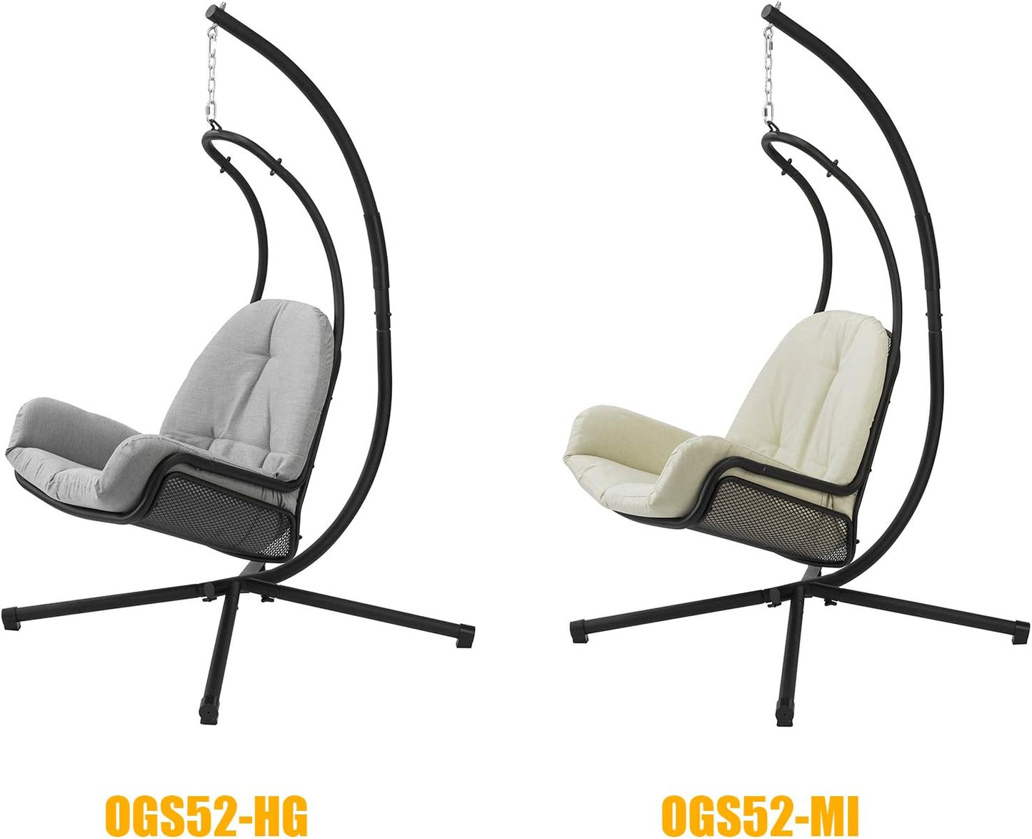 SoBuy Hangstoel incl. Frame - Max. 150 kg - 103 x 125 x 190 cm - Grijs