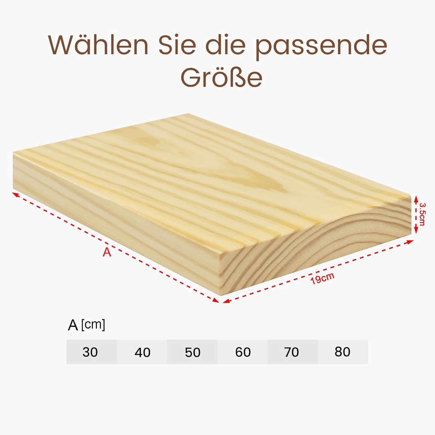 eSituro Houten Wandplank - Zwevende Muurplank met Onzichtbare Bevestiging - Houtlook - 50 x 19 x 3,5 cm