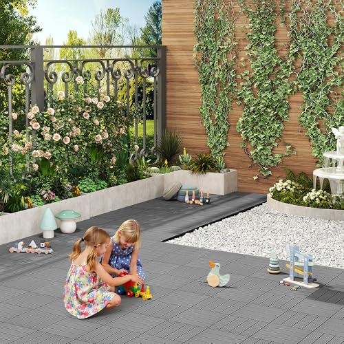 Woltu Terrastegels voor Buiten 22 Stuks Lichtgrijs 30 x 30 cm