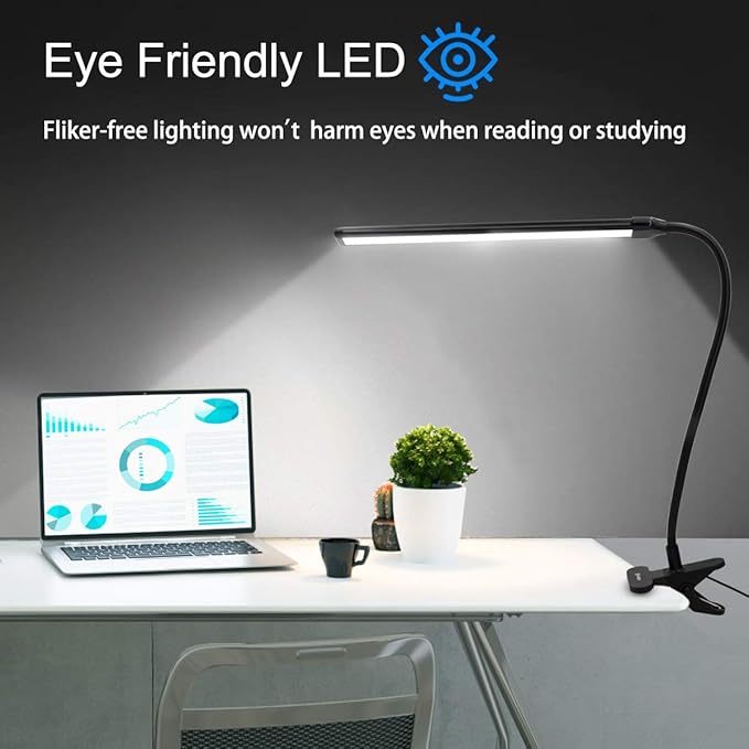 Cesunlight Bureaulamp - LED - Dimbaar - USB - Touchbediening - Zwart