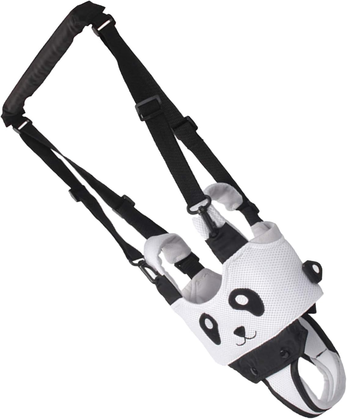 Yolispa Baby Walking Assistant Loop- en Stapharnas voor Peuters – Verstelbaar – Zwart/Wit Panda – 250 g – Verstelbare maat (borstomvang ca. 50–75 cm)