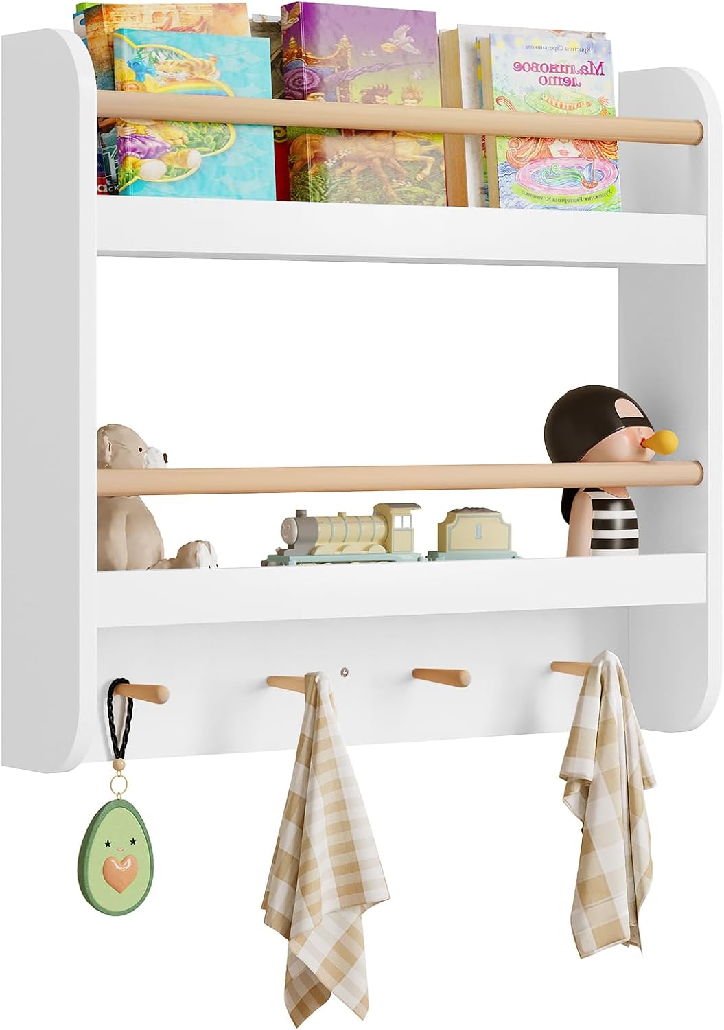 Woltu Kinderboekenplank - MDF - 60 x 55 x 12 cm - Wit