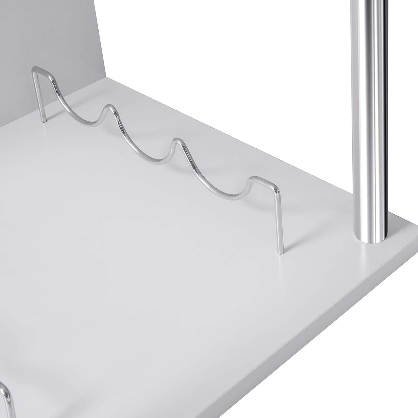 Woltu Bartafel met flessenhouder en 3 planken - Wit - 113x40x105 cm