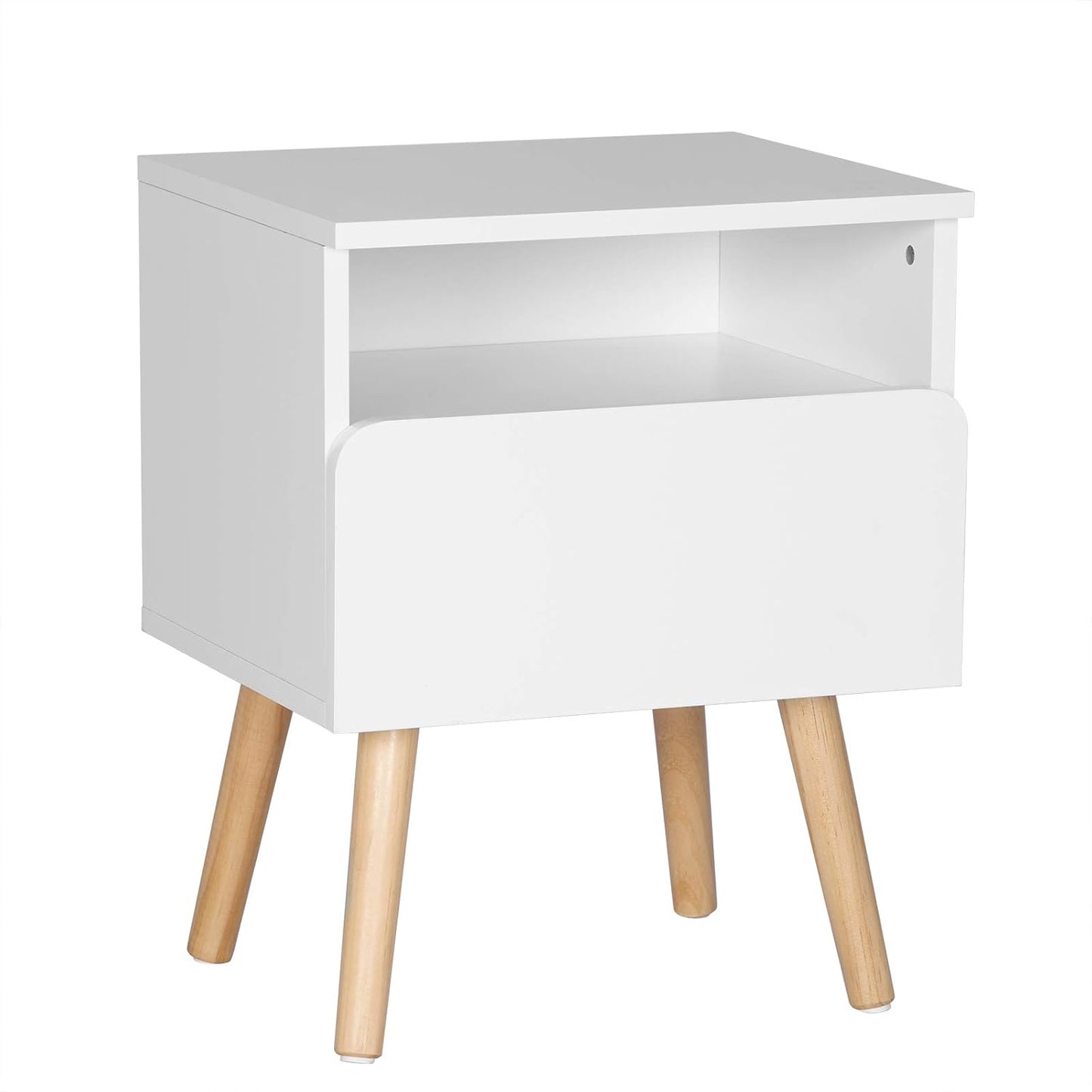 Woltu Nachtkastje met 1 Lade - Wit MDF - 40x33,5x50 cm