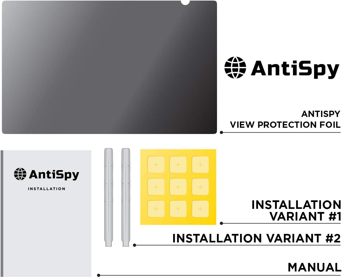 cobus 14" antispion privacyfilter – mat transparant – 309,9 × 175 mm