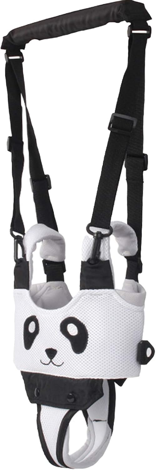Yolispa Baby Walking Assistant Loop- en Stapharnas voor Peuters – Verstelbaar – Zwart/Wit Panda – 250 g – Verstelbare maat (borstomvang ca. 50–75 cm)