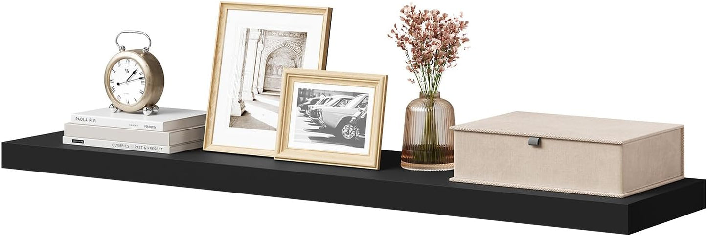Woltu Zwevende Wandplank 100x22,9x3,8 cm - Modern MDF Wandrek - Zwart