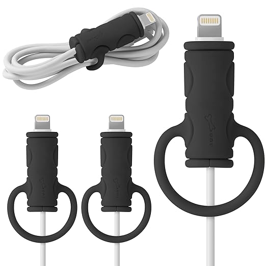 Bone Kabelbescherming, 3 stuks Silicone Kabelslang voor Lightning iPhone Oplaadkabel