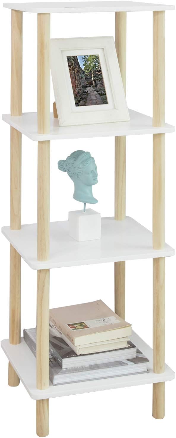 SoBuy Opbergkast - Naturel - Max. 10 kg per plank - 36 x 36 x 106 cm - Wit