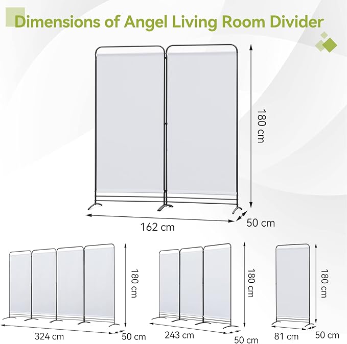 Angel Living Kamerscherm - 2 Panelen - 162cm Hoog - Flexibel - Beige/Natuurlijk