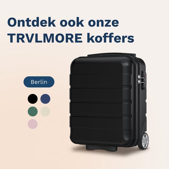 TRVLMORE Handbagagekoffer - 40x30x20 cm - Underseater - 24L - Cijferslot - 4 Wielen - Wit/Beige