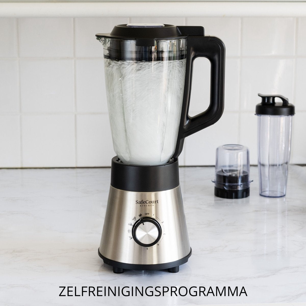 Safecourt Kitchen HB100 - Krachtige Blender - 5 programma's - 1000W - 1.5L