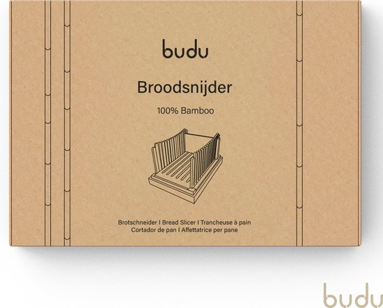 Budu broodsnijder bamboe – Broodsnijder hulpmiddel - Broodplank hout – Broodsnijplank met opvangbak - Bamboe - 30x20cm