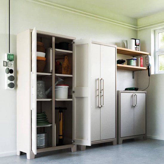 Keter Gulliver Hoge Kast - 8 halve planken - 80x44x182cm – Zand/Beige