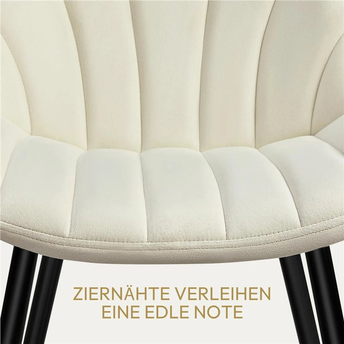 Yaheetech Set van 2 Eetkamerstoelen 47x58x84 cm – Beige – Polyester en Metaal
