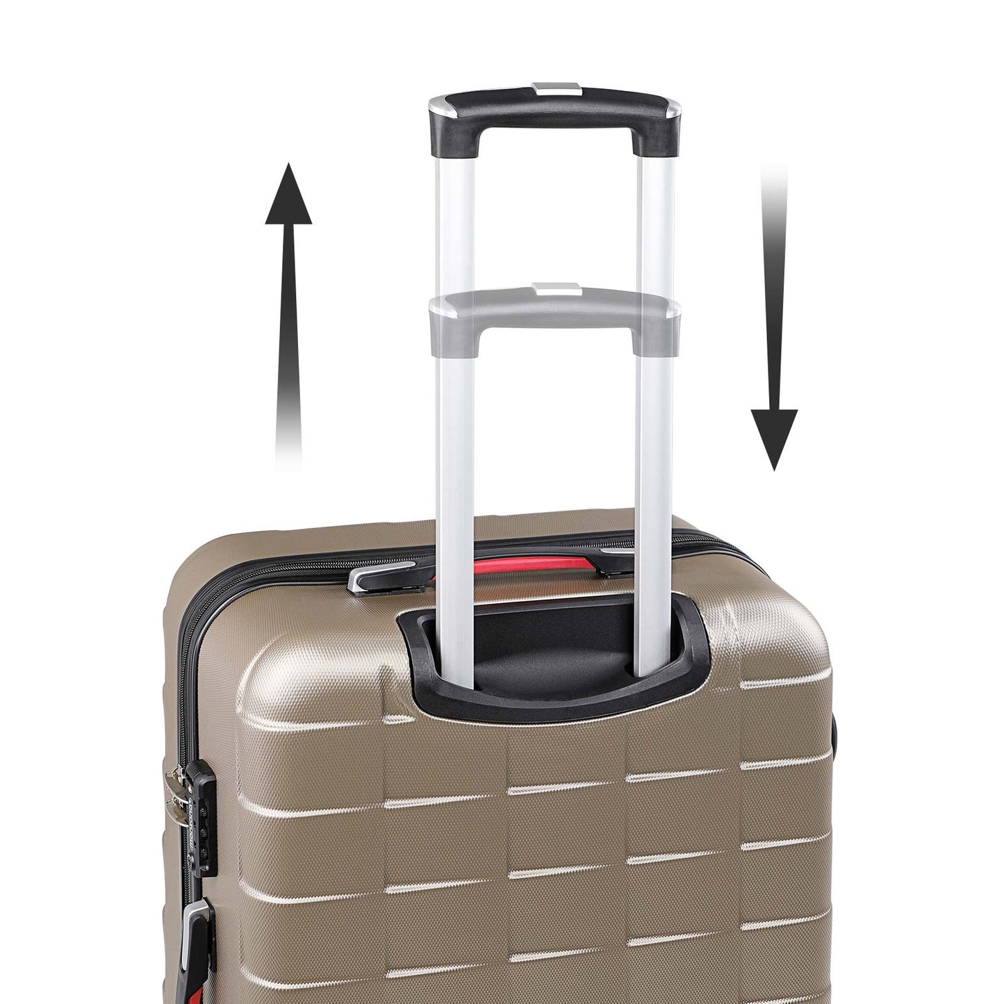Monzana Kofferset Exopack - 3 delig TSA Slot Wielen - Champagne