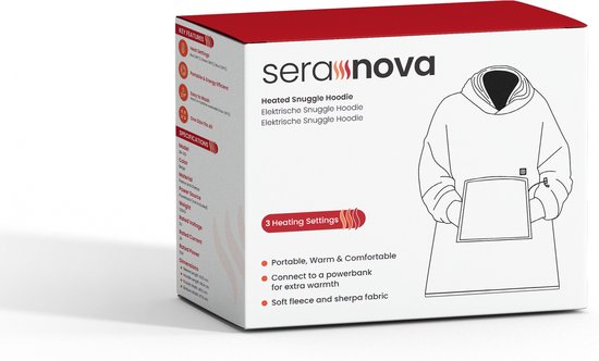 Seranova Verwarmde Hoodie Deken - Elektrische Snuggle Hoodie - Fleece Deken met mouwen - Unisex Verwarmde Trui - Zacht & Warm - Beige
