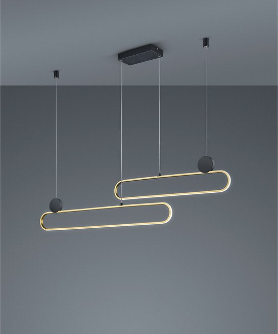 Trio LED Hanglamp - Hangverlichting - 54W - Dimbaar - Rechthoek - Goud