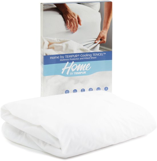 Home by TEMPUR® matrasbeschermer 140 x 210 x 25 cm – waterdicht – verkoelend – anti huisstofmijt – cooling TENCEL – wit